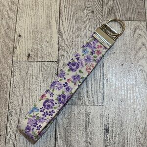 Handmade Floral Print Keychain fey fob Wristlet